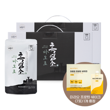 [블프 증정] 성마리오농장 바오로 흑염소진액 2박스 (100ml×90포)X2 + 마리오 프로틴 쉐이크(7포) 1개 증정
