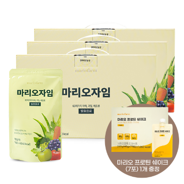 [블프 증정] 성마리오농장 마리오자임 3박스 (100ml×30포)X3 + 마리오 프로틴 쉐이크(7포) 1개 증정